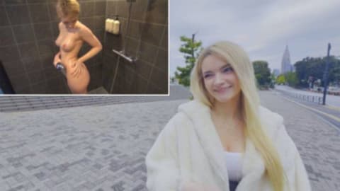 The blonde white man with naturally large, bouncy breasts is introduced to Pregnancy Maker #2, and they take erotic selfies together. She happily says, "So comfortable♡" FC2-PPV-4826884